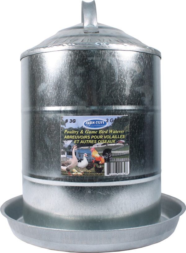 Millside Industries - Double Wall Cone Top Galvanized Poultry Wall Fount Supply