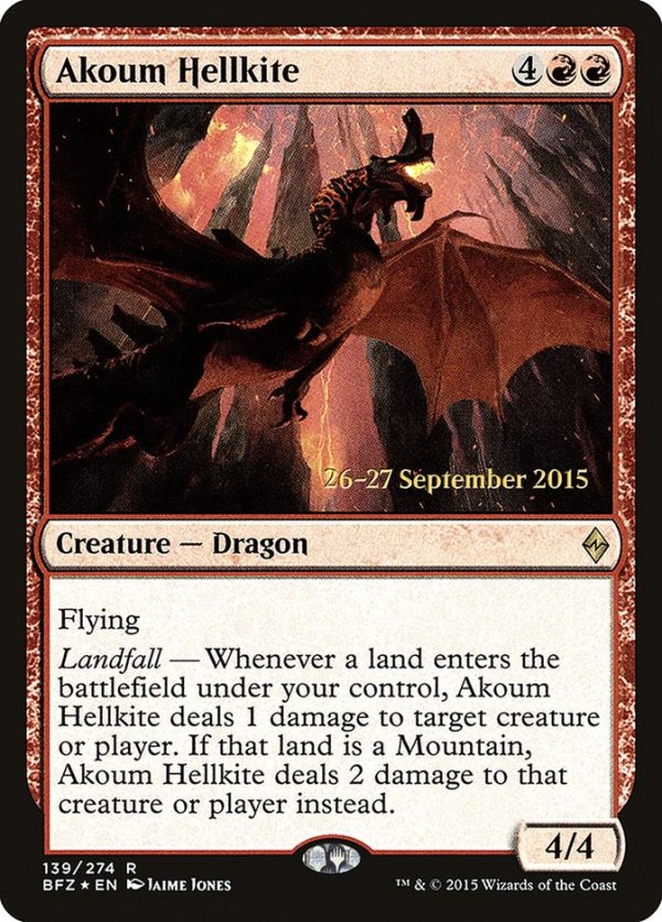 Akoum Hellkite [Battle for Zendikar Prerelease Promos] Online now