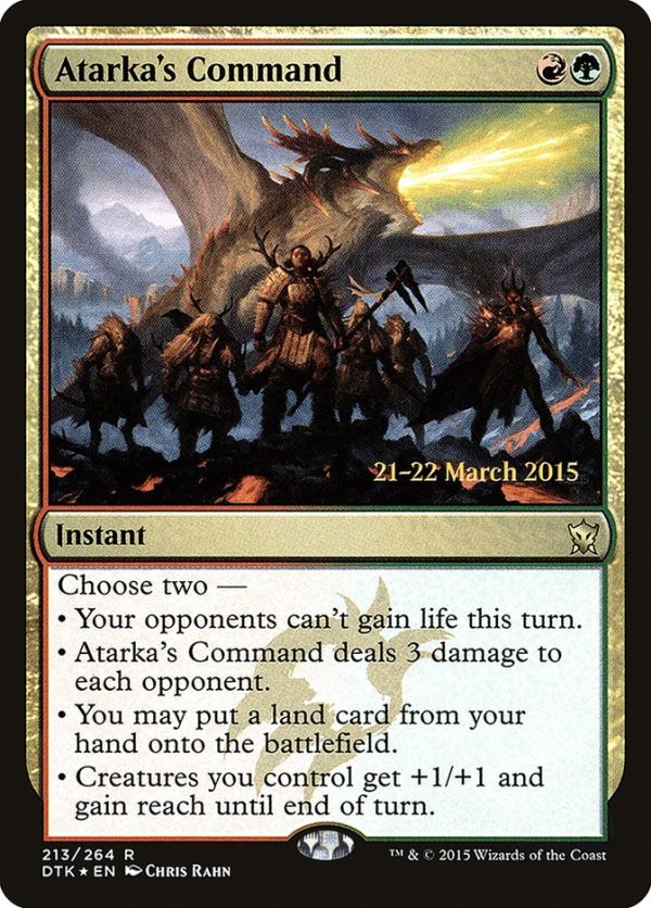 Atarka s Command [Dragons of Tarkir Prerelease Promos] on Sale